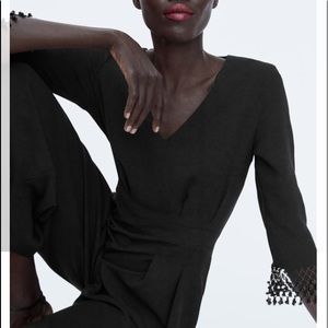 Zara Jumpsuit with beaded sleeve